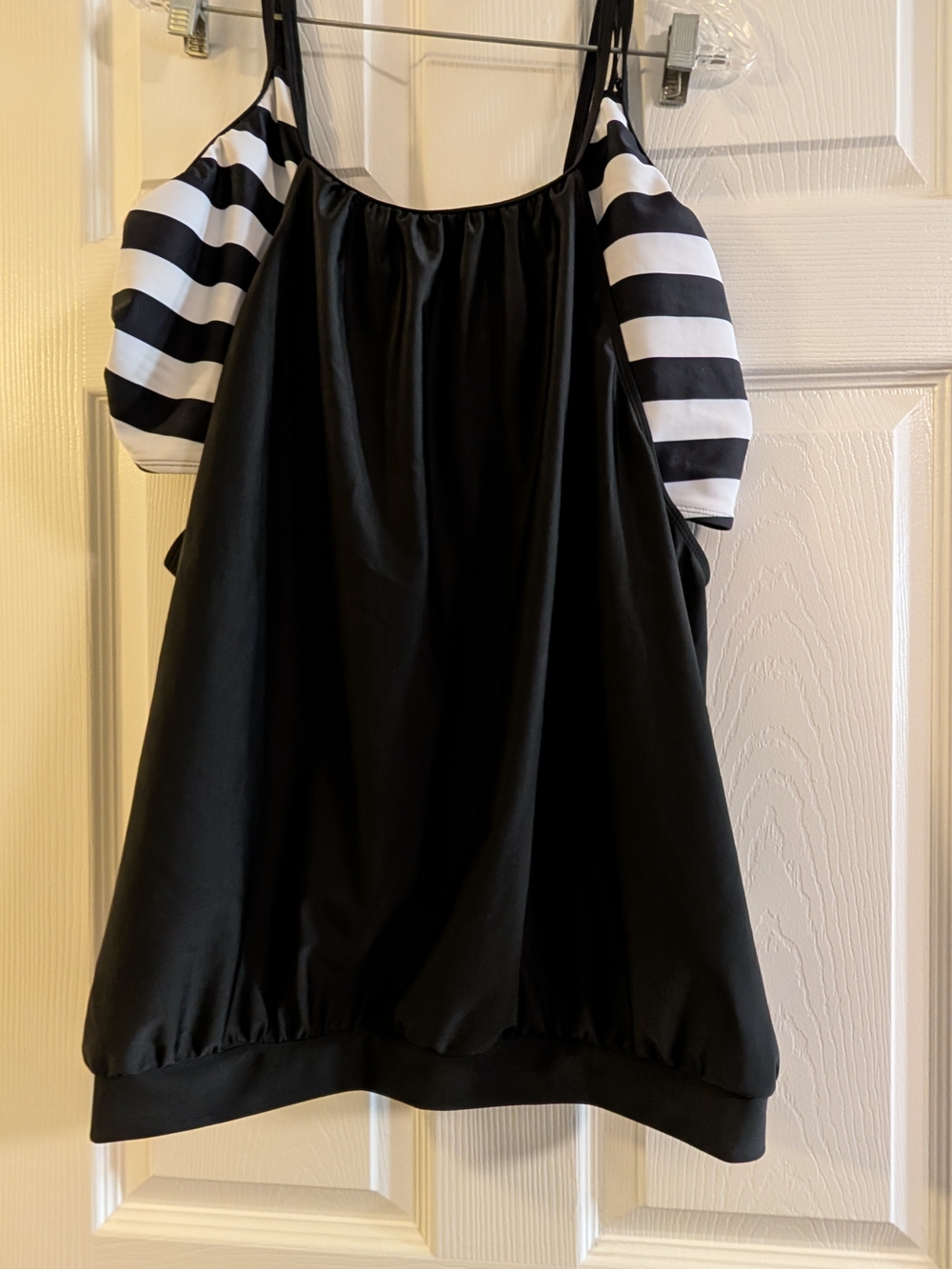Hanna Nikole Black Striped Tankini Swim Shorts Set 20W